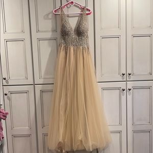 Jovani Champagne Gown ALTERED size 12
